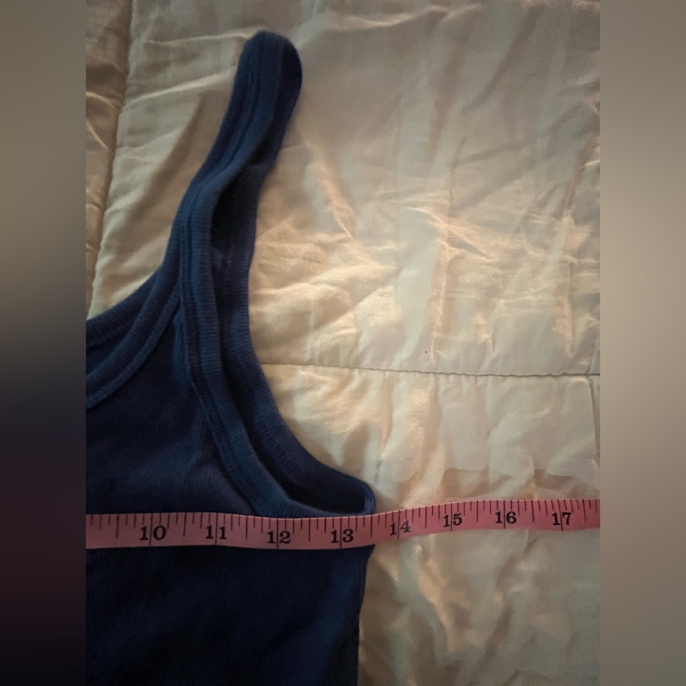 AYR The Sexy Flexy Marais Blue Sleeveless Scoop Neck Tank Top Size MED - Picture 8 of 12